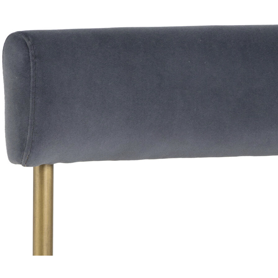 Seneca Antique Brass / Velvet Slate Dining Chair, Set Of 2